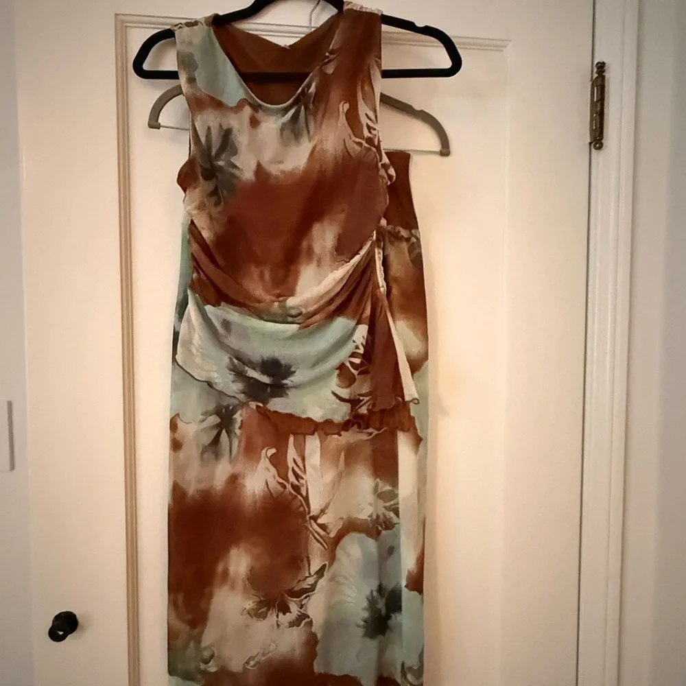 Free People Brown and Mint Floral Skirt and Top Matching Set